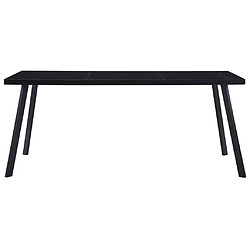 Maison Chic Table de salle à manger,Table à dîner Noir 160x80x75 cm Verre trempé -GKD65751