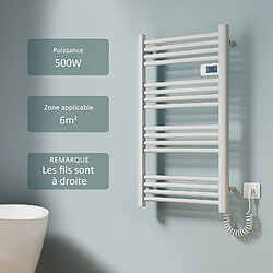 EMKE Sèche-serviette électrique Aluminium Commande tactile Température réglable - 540 x 960 mm Blanc 500W pas cher