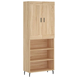 vidaXL Buffet haut Chêne sonoma 69,5x34x180 cm Bois d'ingénierie