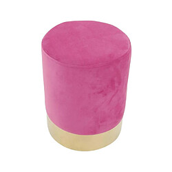 Avis Aubry Gaspard Pouf en velours et métal doré rose.