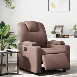 Maison Chic Fauteuil Relax pour salon, Fauteuil inclinable électrique Marron Similicuir -GKD41770