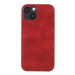 Coque en TPU + PU doubles bien protégés rouge pour votre Apple iPhone 13 6.1 pouces