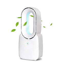 Acheter (blanc) Refroidisseur d'air de ventilateur de petit typhon sans lame de bureau Ventilateur silencieux de brise rechargeable portatif avec Purificateur d'air à lumière LED à commande tactile