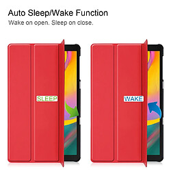 Avis Etui en PU réveil/sommeil automatique triple veille en position tridimensionnelle rouge pour votre Samsung Galaxy TAB A 10.1 2019 SM-T510/SM-T515