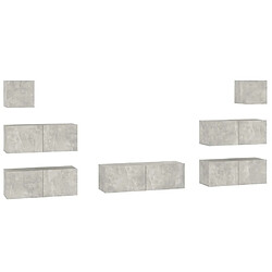 Maison Chic Ensemble de meubles TV 7 pcs pour salon - Gris béton Bois d'ingénierie -MN99561