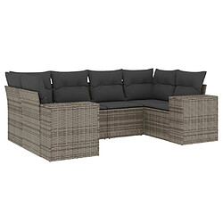 Maison Chic Ensemble Tables et chaises d'extérieur 6pcs avec coussins,Salon de jardin gris résine tressée -GKD543393