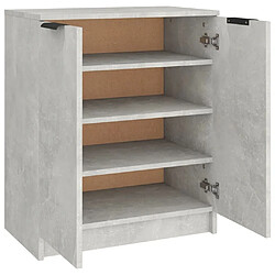 Maison Chic Armoire à Chaussures Gris béton,Meuble de Rangement à Chaussures 59x35x70 cm Bois d'ingénierie -MN24284 pas cher