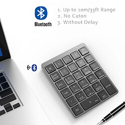 Acheter Universal Clavier numérique sans fil en alliage d'aluminium à 28 touches Bluetooth Touches plus fonctionnelles Mini-clavier numérique 140mAh pour les tâches comptables(Gris)