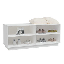 Avis vidaXL Armoire à chaussures Blanc 110x34x45 cm Bois de pin massif