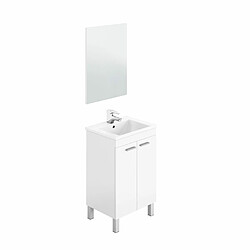 MIRAKEMUEBLE Meuble de salle de bains avec vasque et miroir Koncept - Gloss White Brillance