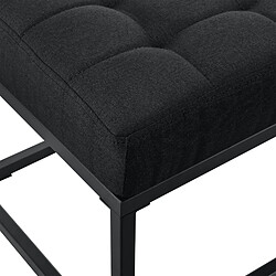 Helloshop26 Tabouret rembourré banc banquette avec pieds métalliques housse textile 120 cm noir 03_0006273