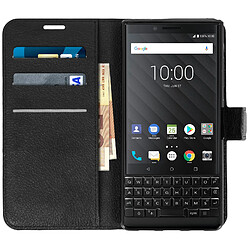 Acheter Avizar Housse BlackBerry KEY2 Etui Folio Portefeuille Stand Vidéo Effet Grainé Noir