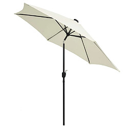 Helloshop26 Parasol avec led et mât en aluminium 300 cm blanc sable 02_0008083