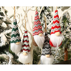 C288 5PCS Christmas Striché Poupée Poupée Poupée Sans personnage Arbre de Noël Décoration Pendentif Decoration de bureau