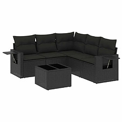 Maison Chic Salon de jardin 6 pcs avec coussins | Ensemble de Table et chaises | Mobilier d'Extérieur noir résine tressée -GKD36048