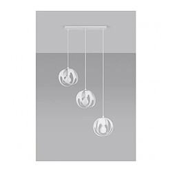 Luminaire Center Suspension Tulos Bar Acier blanc 3 ampoules 117cm