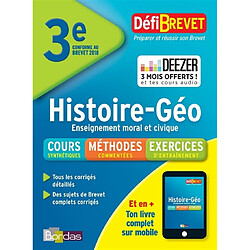 Histoire géo, enseignement moral et civique, 3e : nouveau brevet 2018 - Occasion