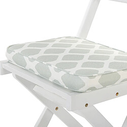 Acheter Beliani Lot de 2 coussins vert et blanc pour chaises de jardin FIJI