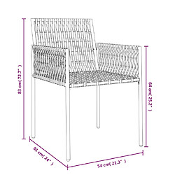 vidaXL Chaises de jardin avec coussins lot de 6 noir 54x61x83 cm rotin pas cher