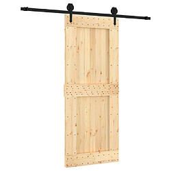 vidaXL Porte coulissante et kit de quincaillerie 85x210 cm pin massif