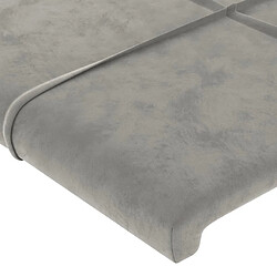 Maison Chic Tête de lit scandinave à LED,meuble de chambre Gris clair 203x16x118/128 cm Velours -MN62139 pas cher