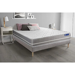 ACTISOM Ensemble matelas Mémoire de forme ACTIMEMO TOUCH 180x200 3zones de confort + sommier KIT gris