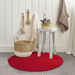 Acheter Thedecofactory TAM TAM - Tapis en coton réversible effet cordage rouge diam.70