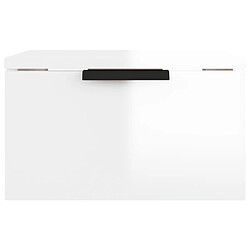 Avis Maison Chic Table de chevet murale,Table de nuit Blanc brillant 34x30x20 cm -MN87367