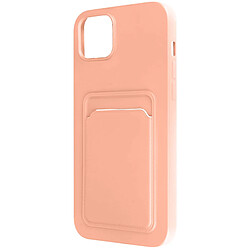 Avizar Coque iPhone 14 Plus Silicone Souple Porte-carte rose