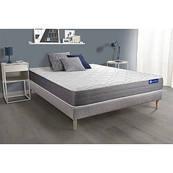 ACTISOM Ensemble matelas ACTIFLEX DREAM Ressorts ensachés et mémoire de forme 140x190 cm 5zones de confort + sommier KIT gris