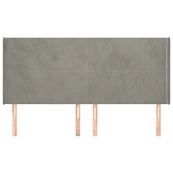 Avis Maison Chic Tête de lit scandinave avec oreilles,meuble de chambre Gris clair 163x16x118/128 cm Velours -MN98109