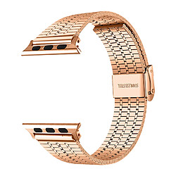 Avizar Bracelet pour Apple Watch 41mm / 40mm / 38 mm Maillons Carré Acier Rose gold