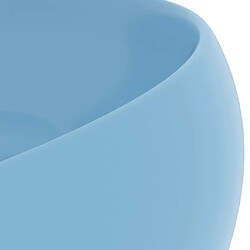 Acheter vidaXL Lavabo rond de luxe Bleu clair mat 40x15 cm Céramique