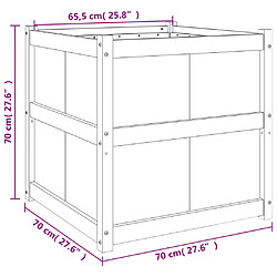 vidaXL Jardinière blanc 70x70x70 cm bois de pin massif pas cher