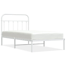 Maison Chic Lit adulte - Cadre de lit métal avec tête de lit pour chambre blanc 100x190 cm -MN52700