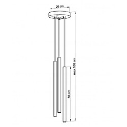 Luminaire Center Suspension Pastelo Acier blanc 3 ampoules 100cm