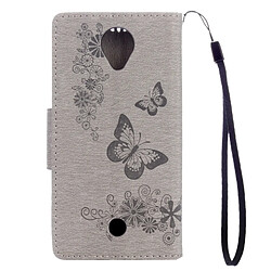 Avis Wewoo Coque gris Wiko U Feel Butterflies Gaufrage étui en cuir flip horizontal avec support & Slots de cartes Portefeuille & Longe