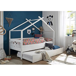 UB DESIGN Lit enfant Juletta 90x200cm blanc pas cher