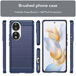 Htdmobiles Coque pour Huawei Honor 90 5G - housse etui silicone gel carbone + verre trempe - BLEU FONCE