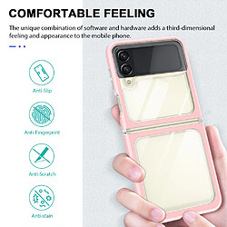 Coque en TPU + acrylique anti-chute, transparent, hybride rose pour votre Samsung Galaxy Z Flip3 5G