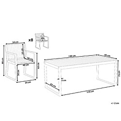 Avis Beliani Ensemble de salle à manger 8 places SASSARI Bois Bois foncé