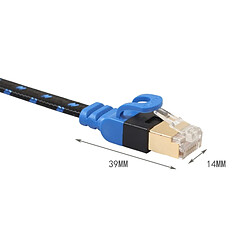 Avis Wewoo CAT7-2 Câble LAN réseau tressé bicolore CAT7 Ethernet plat 10 Gigabits pour routeur modem-réseau LANavec connecteurs RJ45 blindéslongueur 10 m