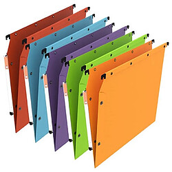 Dossier suspendu kraft pression L'Oblique AZ fond normal pour armoire - couleurs assorties - Lot de 25