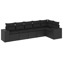 Maison Chic Salon de jardin 6 pcs avec coussins | Ensemble de Table et chaises | Mobilier d'Extérieur noir résine tressée -GKD74442