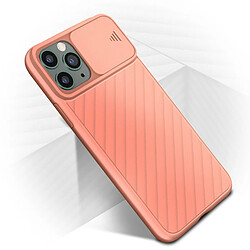 Avizar Coque iPhone 11 Pro Max Protection Finition striée Cache caméra coulissant rose