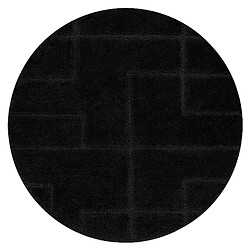 RUGSX Tapis de salle de bain SUPREME cercle LINES, lignes, antidérapant, doux - noir cercle 100 cm