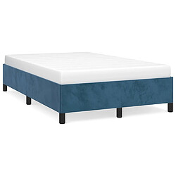 vidaXL Cadre de lit sans matelas bleu foncé 120x200 cm velours