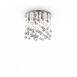 Ideal Lux Plafonnier Chrome en cristal MOONLIGHT 8 ampoules