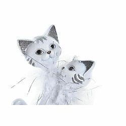 Figurine Décorative DKD Home Decor Blanc Résine Chats (15 x 10 x 29 cm)