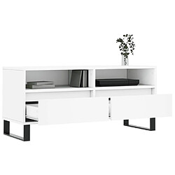 Avis vidaXL Meuble TV blanc 100x34,5x44,5 cm bois d'ingénierie